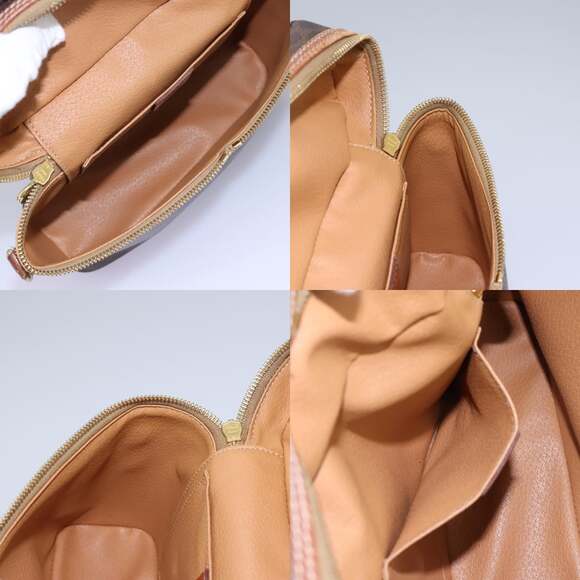 CELINE Macadam Canvas Vanity Hand Bag Pvc Leather Brown - Picture 12 of 13